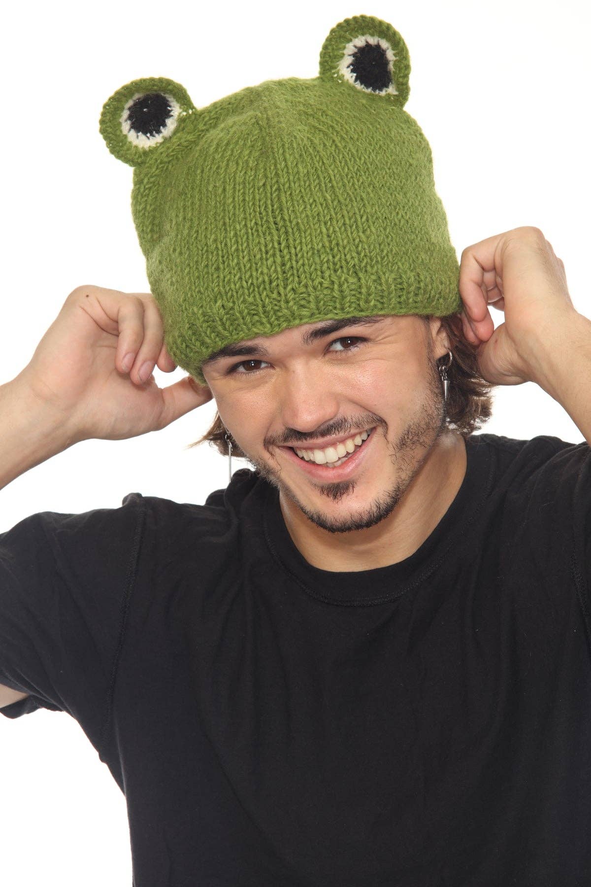 Frog Character Green Beanie