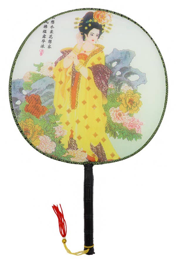 Geisha rim Novelty Hand Held Paddle Fan