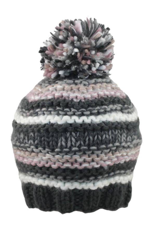 Striped Hat with pom pom