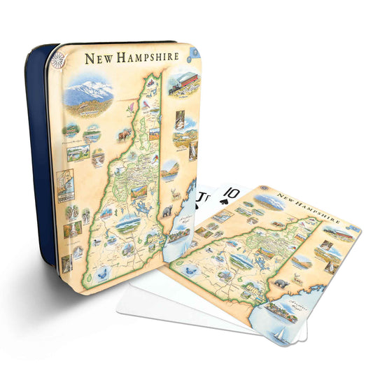 New Hampshire State Map Playing Cards
