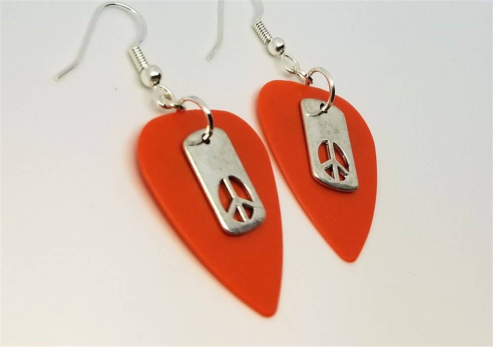 Small Peace Sign Cut Out Charm Earrings