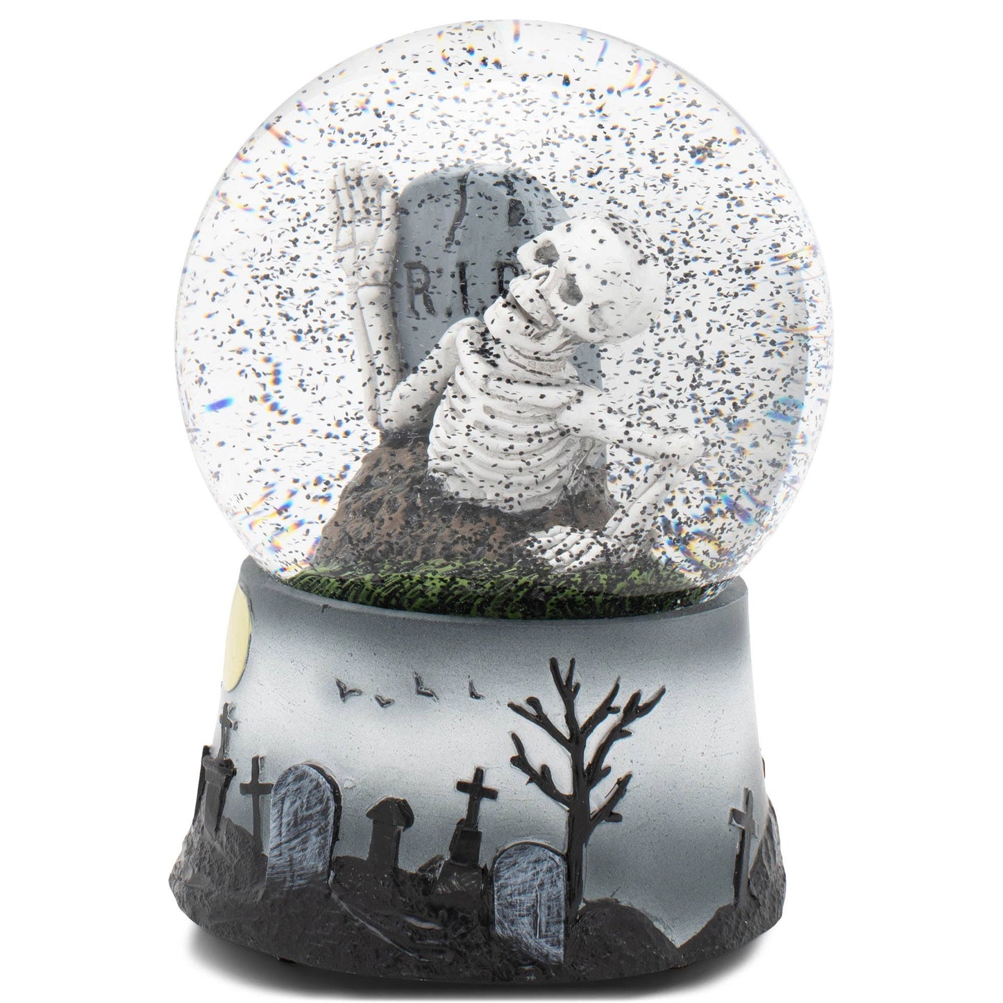 Graveyard Skeleton Musical Snow Globe