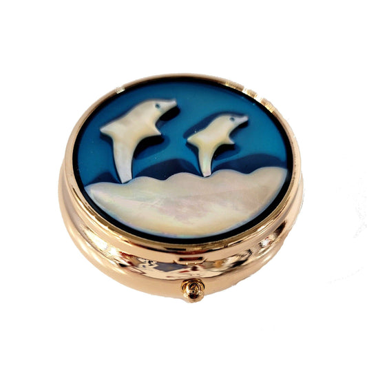 Dolphins small round pill box