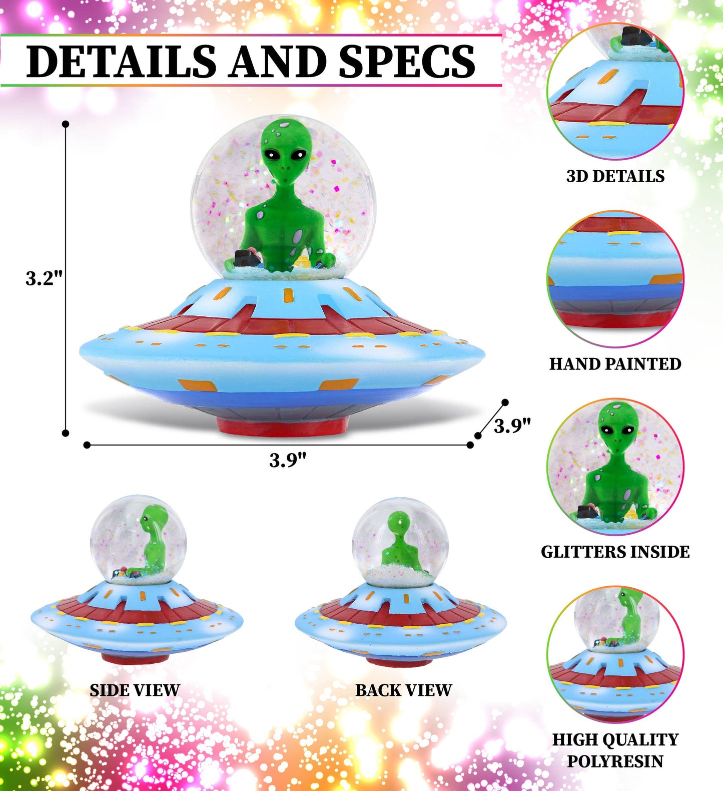 Snow Globe - Alien Space Saucer(45Mm)