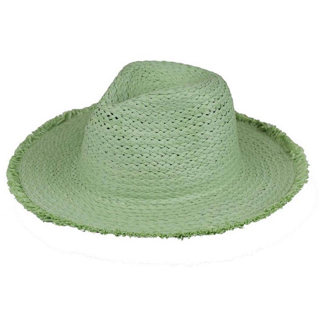 Frayed solid straw hat