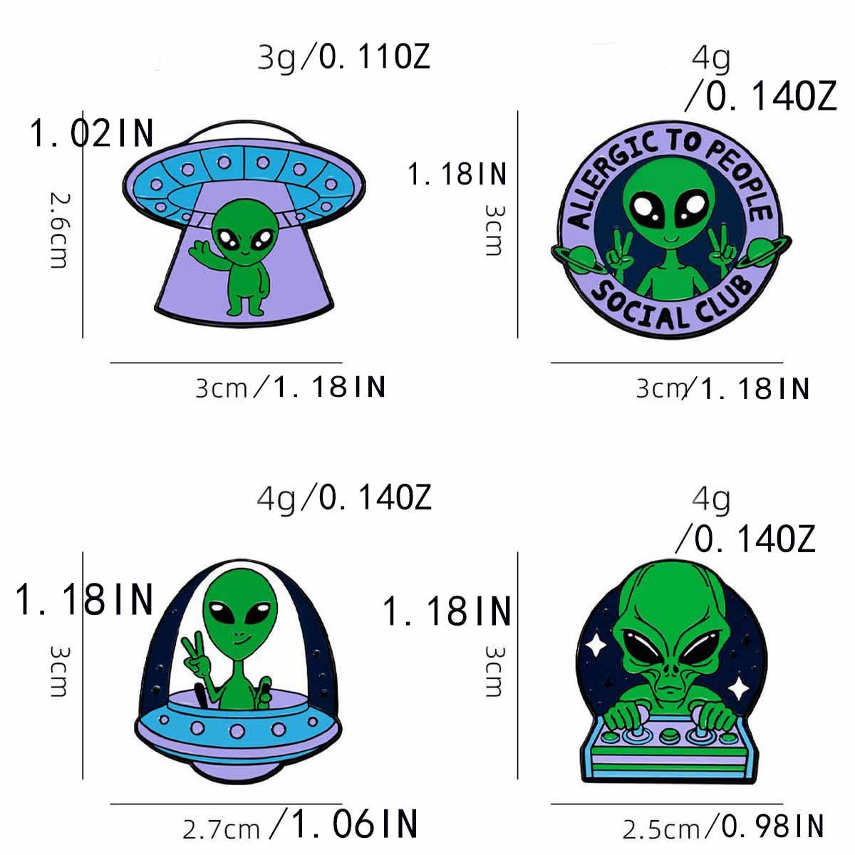 Alien spaceship brooch/pin