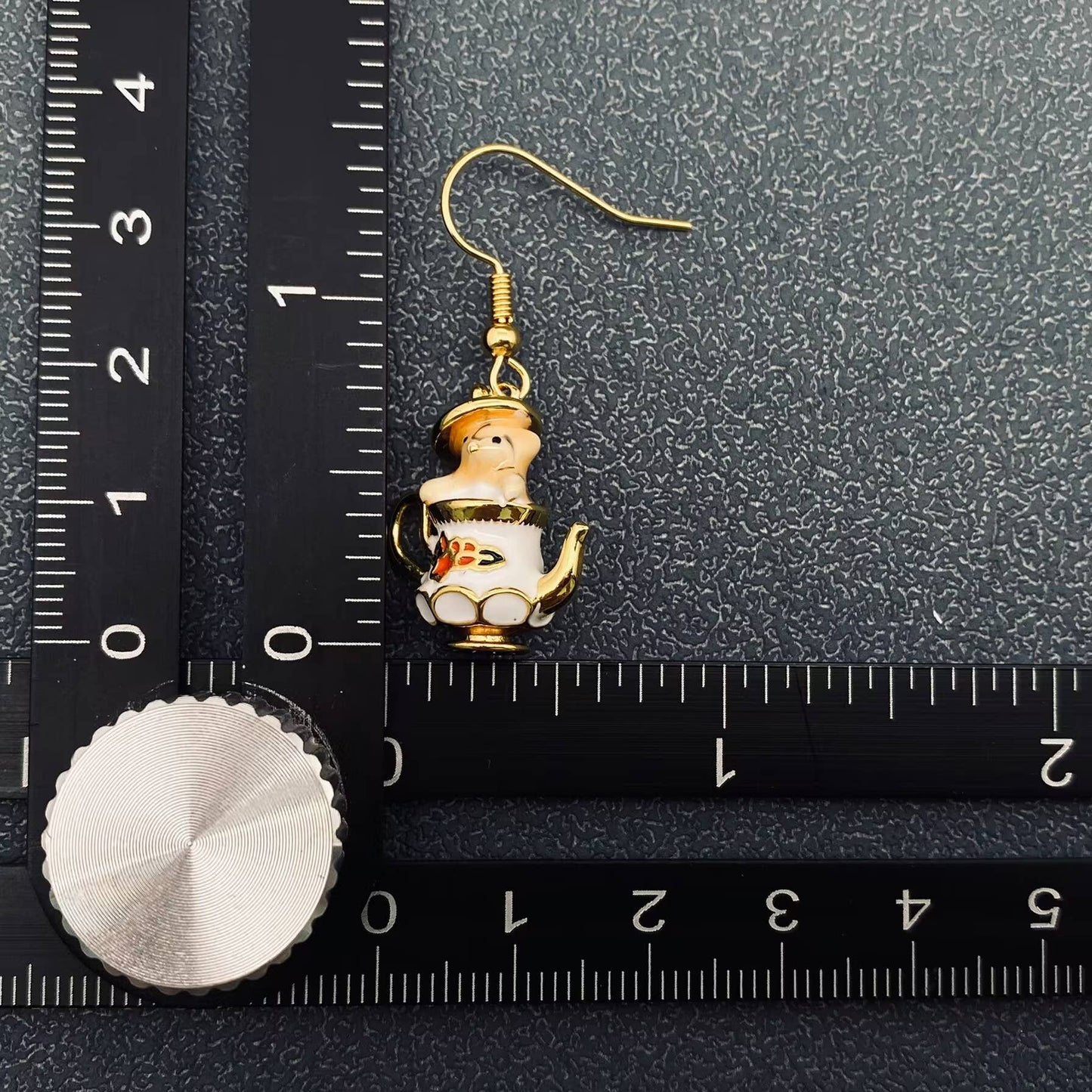 The Chipmunk In The Teacup Creative Enamel Dangle Earrings