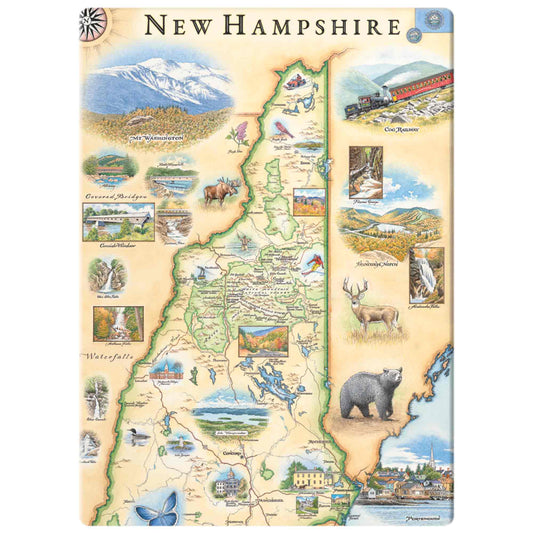 New Hampshire State Map Magnet