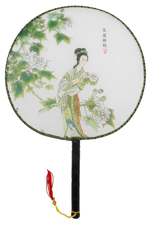 Geisha rim Novelty Hand Held Paddle Fan