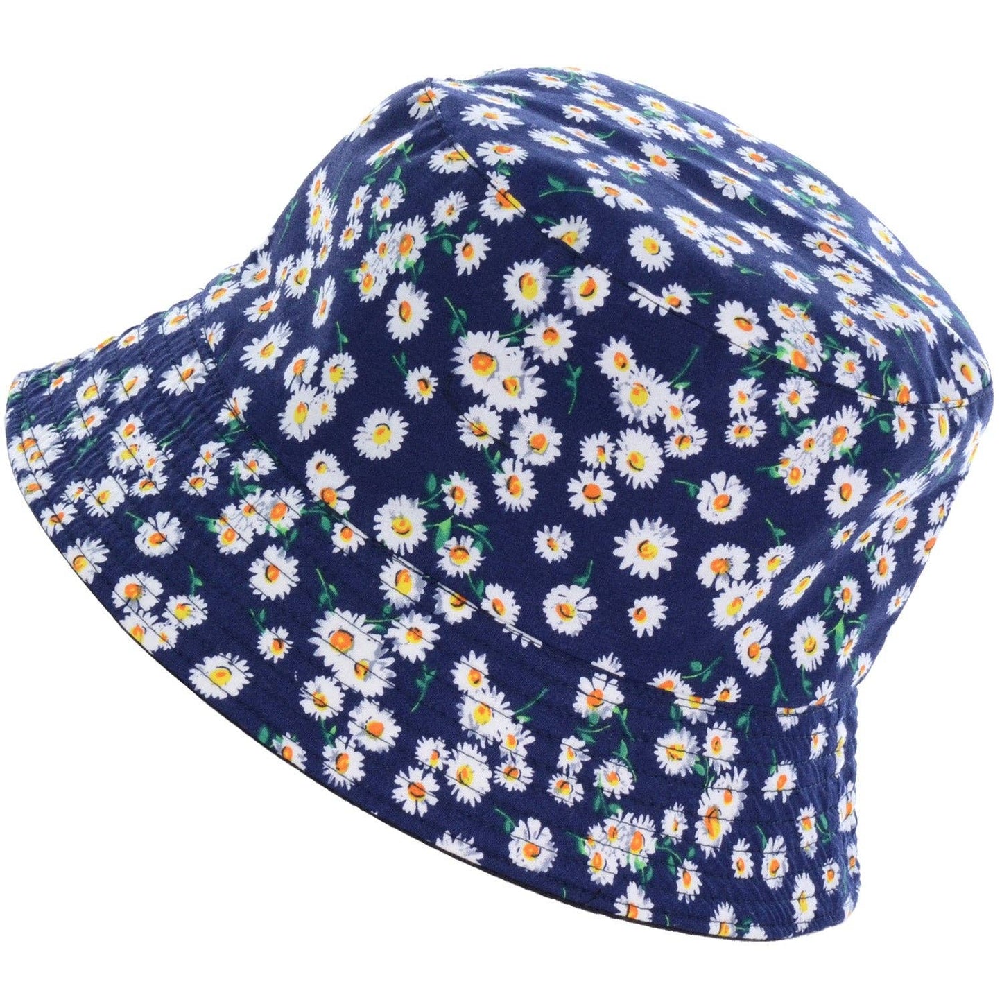 Navy blue daisy bucket hat