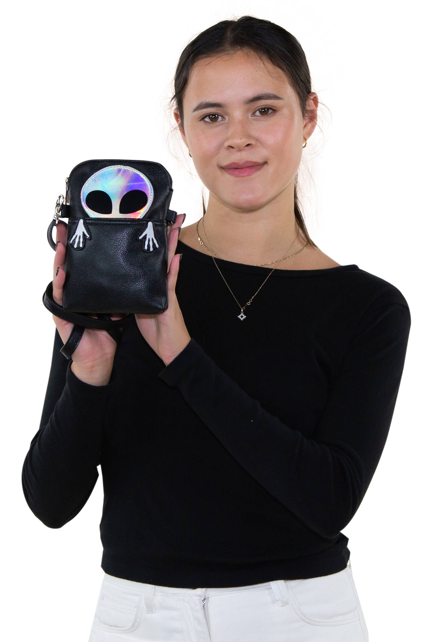 Peeking Alien Crossbody Pouch