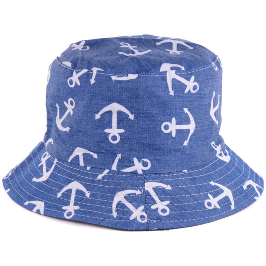 Midnight blue anchor bucket hat