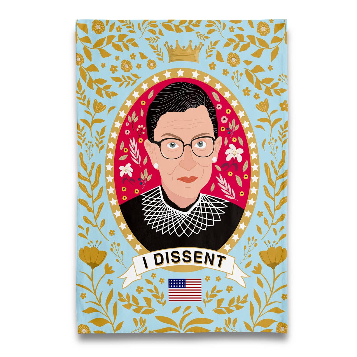 RBG Ruth Bader Ginsburg I Dissent Tea Towel