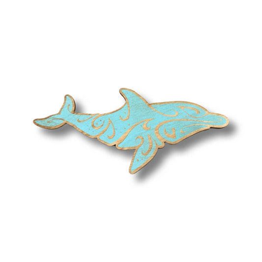 Dolphin wood magnet