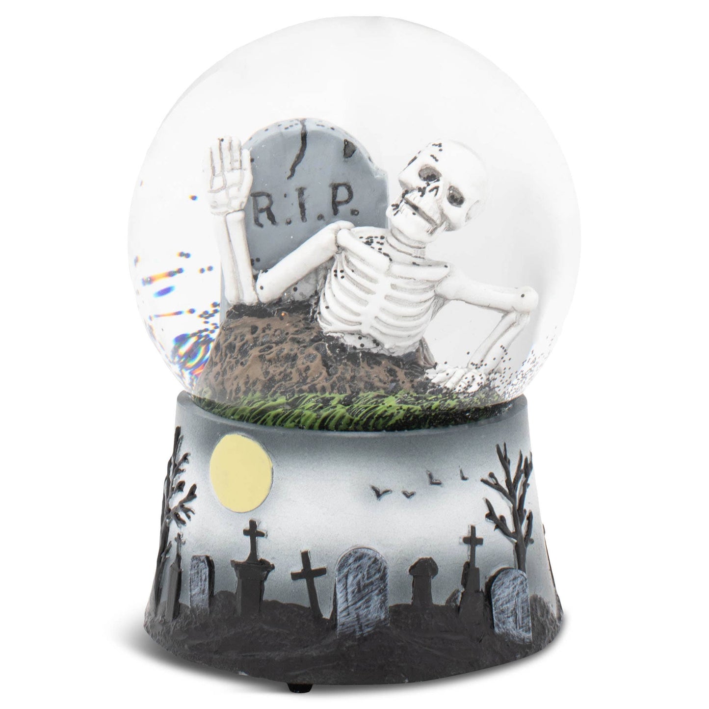 Graveyard Skeleton Musical Snow Globe