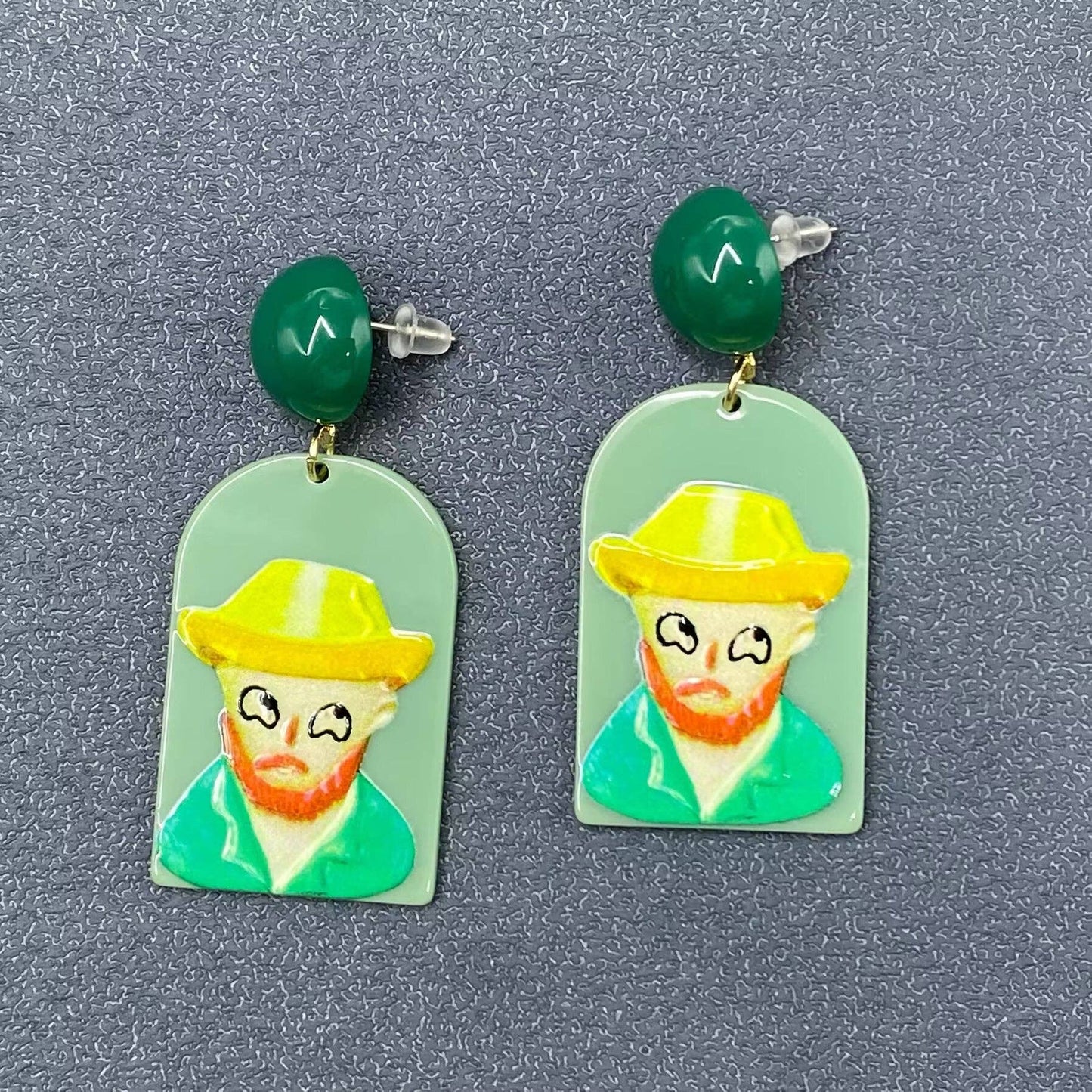 Funny Oil Painting Style Figure Dangle Earrings