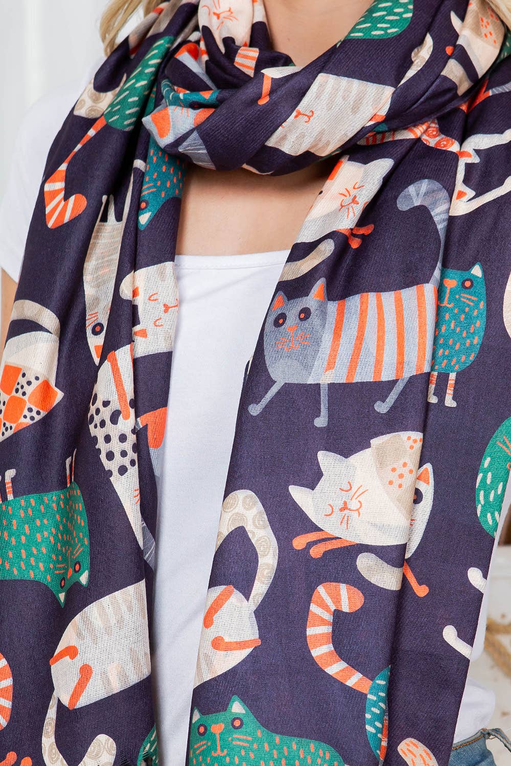 Cat print scarf