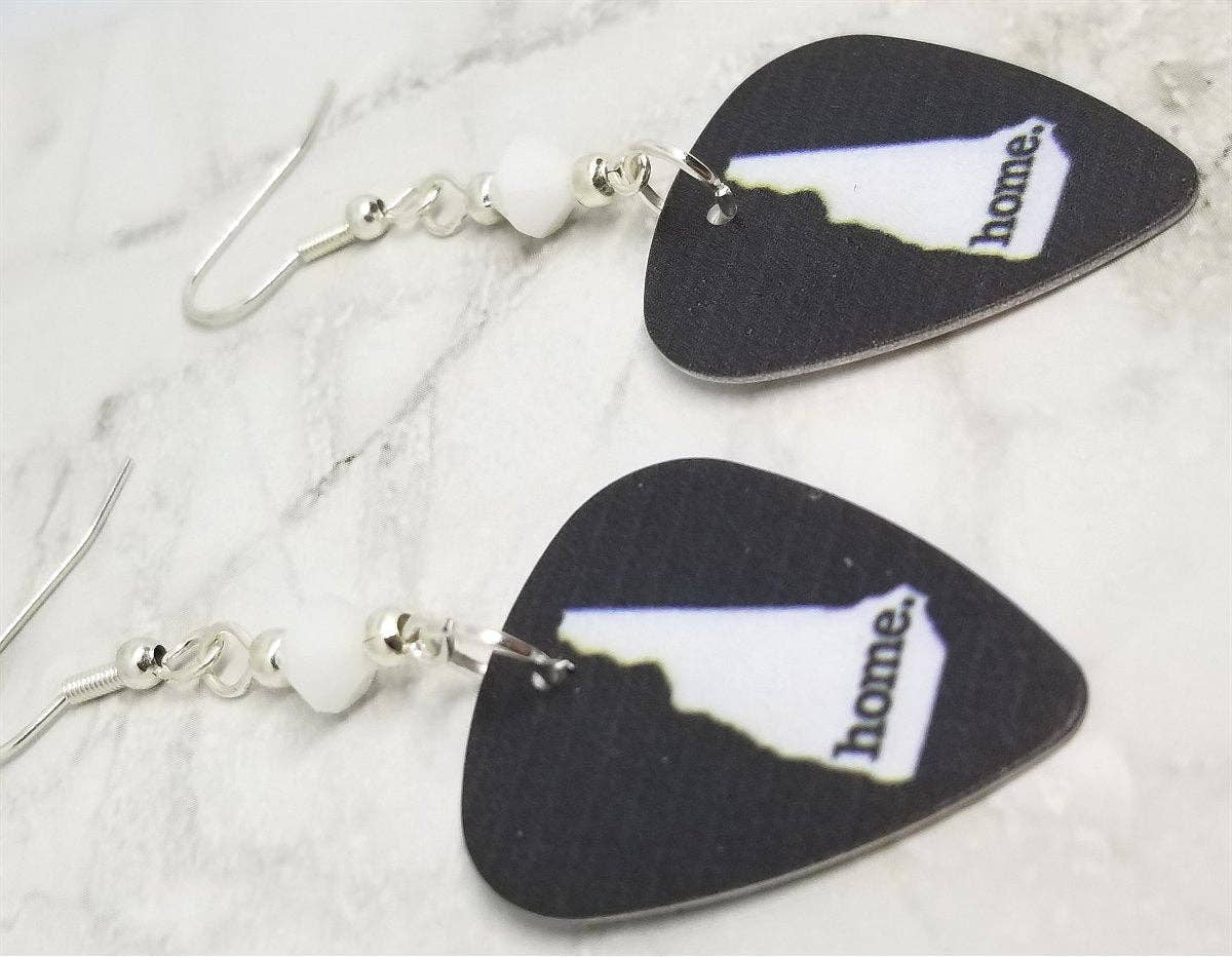 New Hampshire State Home Guitar Pick Earrings