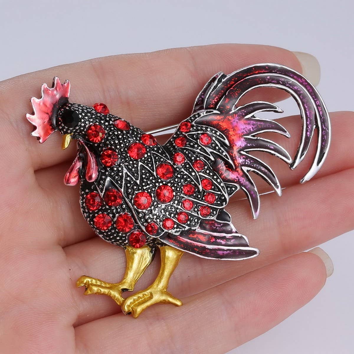 Rooster brooch
