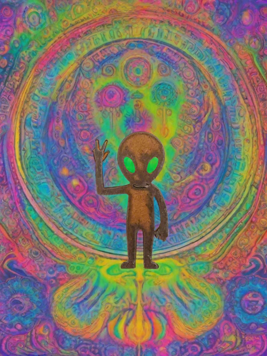 Alien Full Body with Peace Fingers  Magnet
