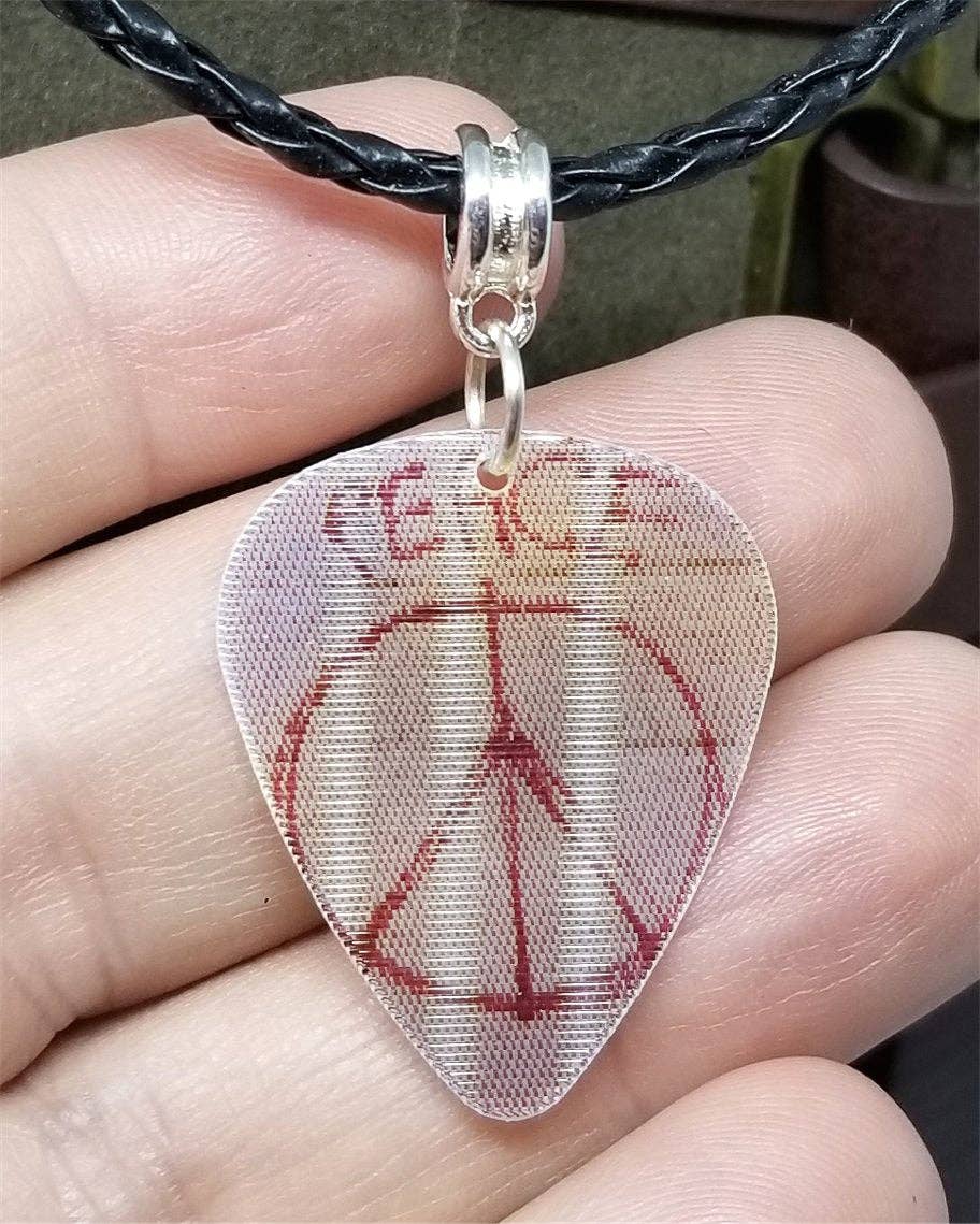 Peace Holographic Guitar Pick Necklace