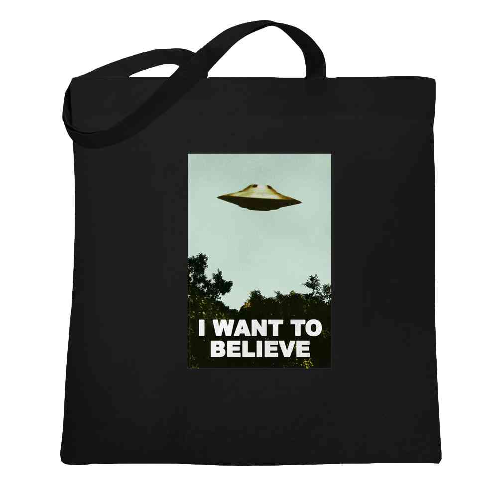 I Want To Believe UFO Aliens TV Retro Tote Bag