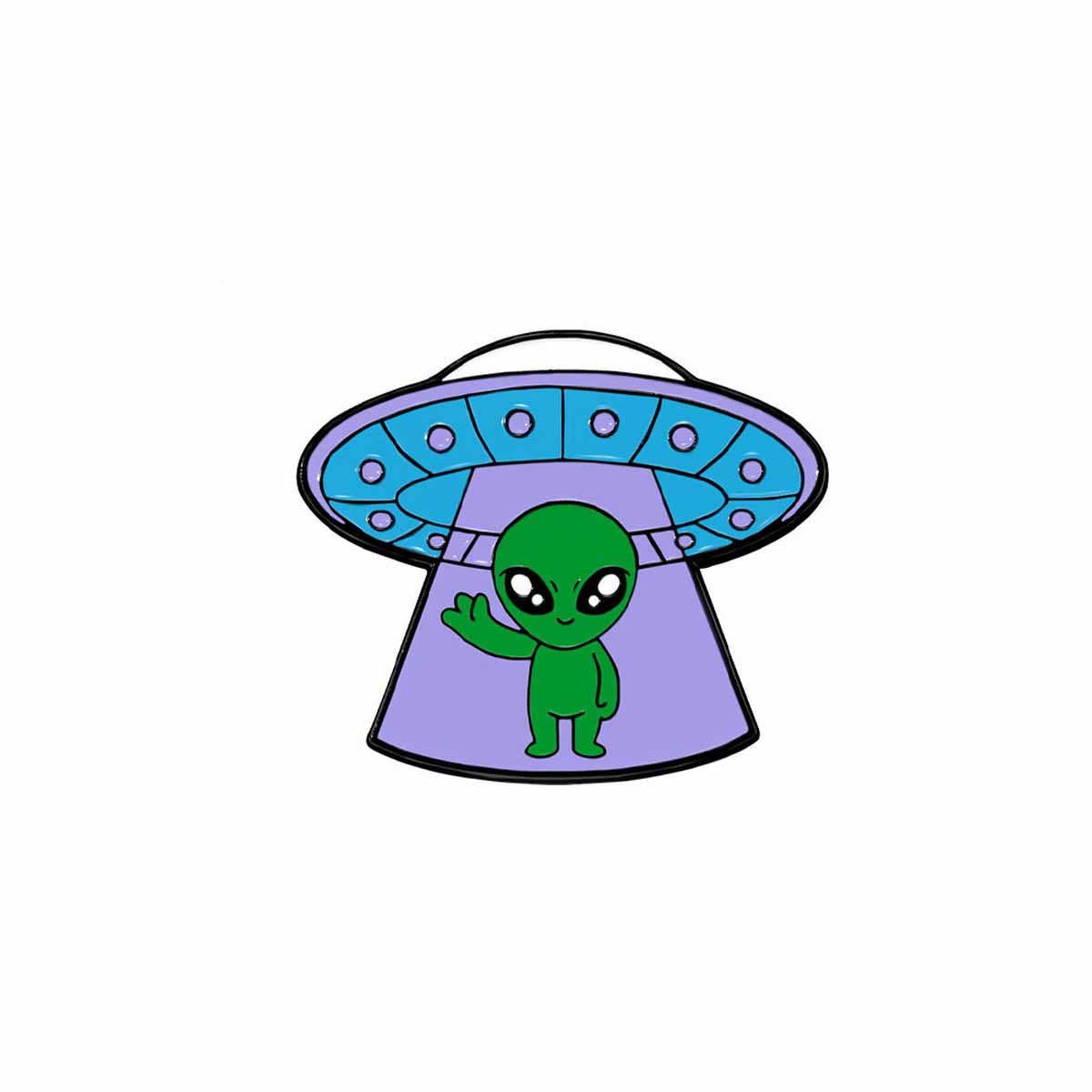 Alien spaceship brooch/pin
