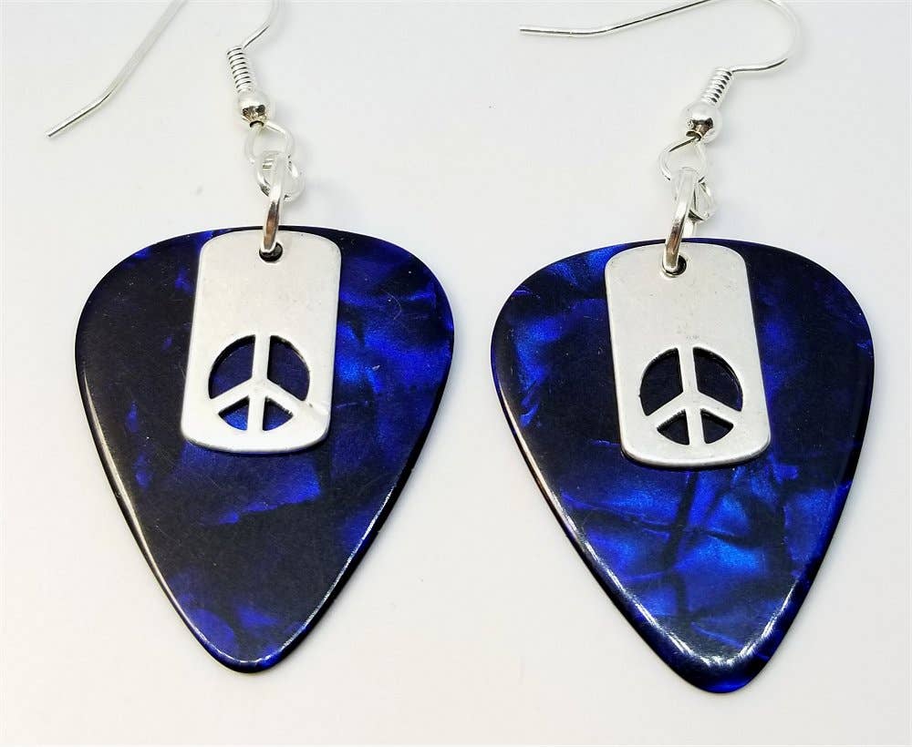 Small Peace Sign Cut Out Charm Earrings