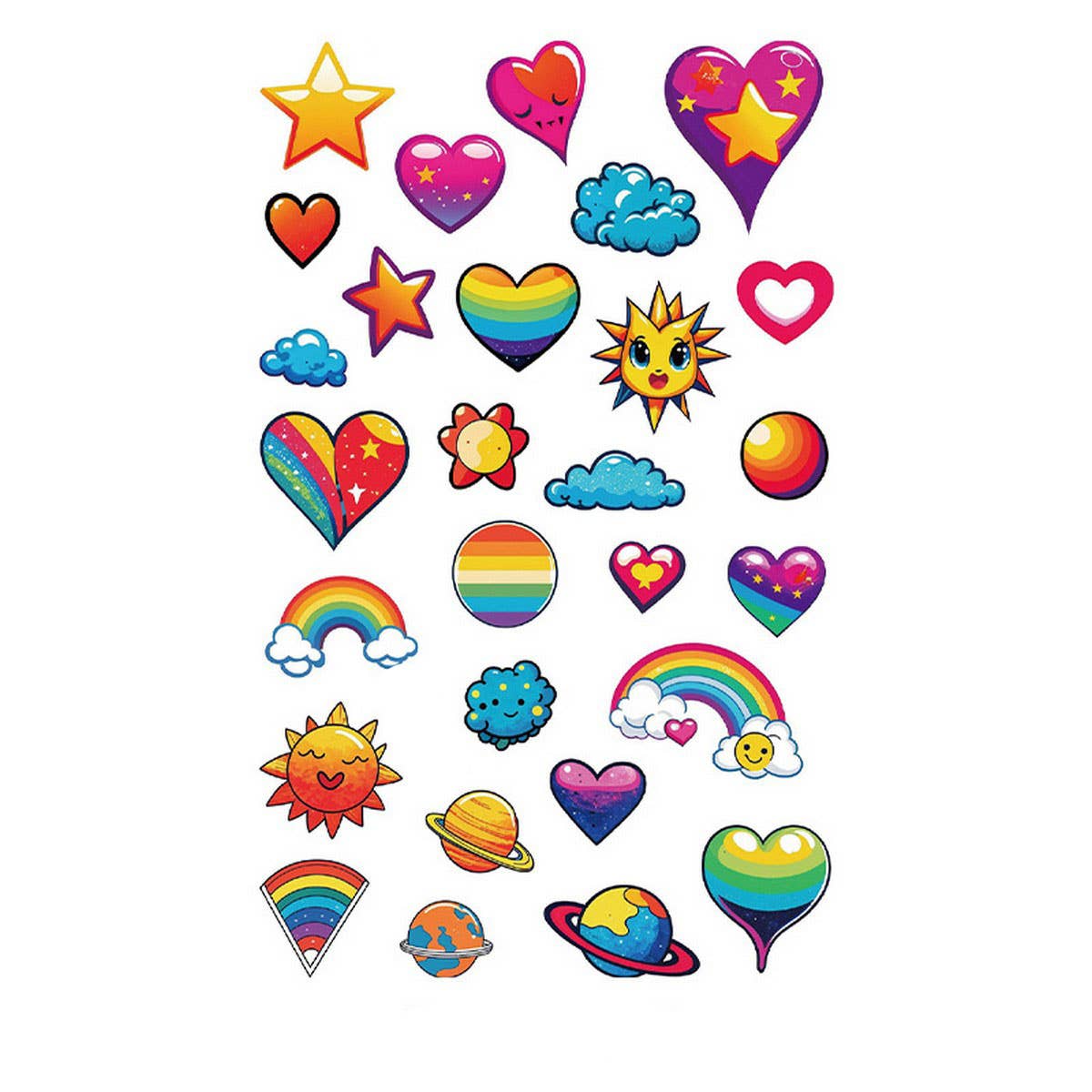 Whimsical Face Stickers –  Galaxy Tattoos