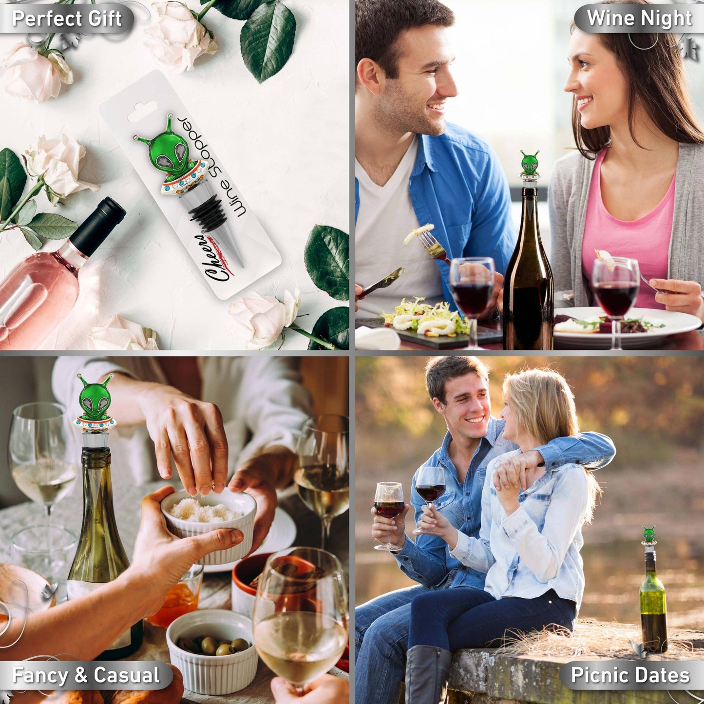 Cheers - Sparkling Wine Stopper - Alien In Space Ship