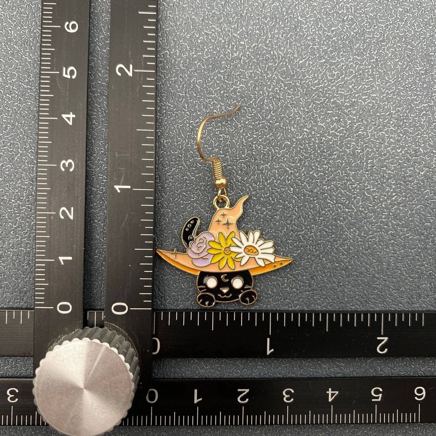 Multi Style Enamel Flower & Magic Cat Dangle Earrings