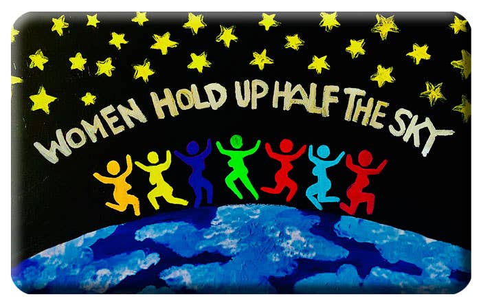 Button - Women Hold Up Half the Sky – PortsmouthHistoryShop