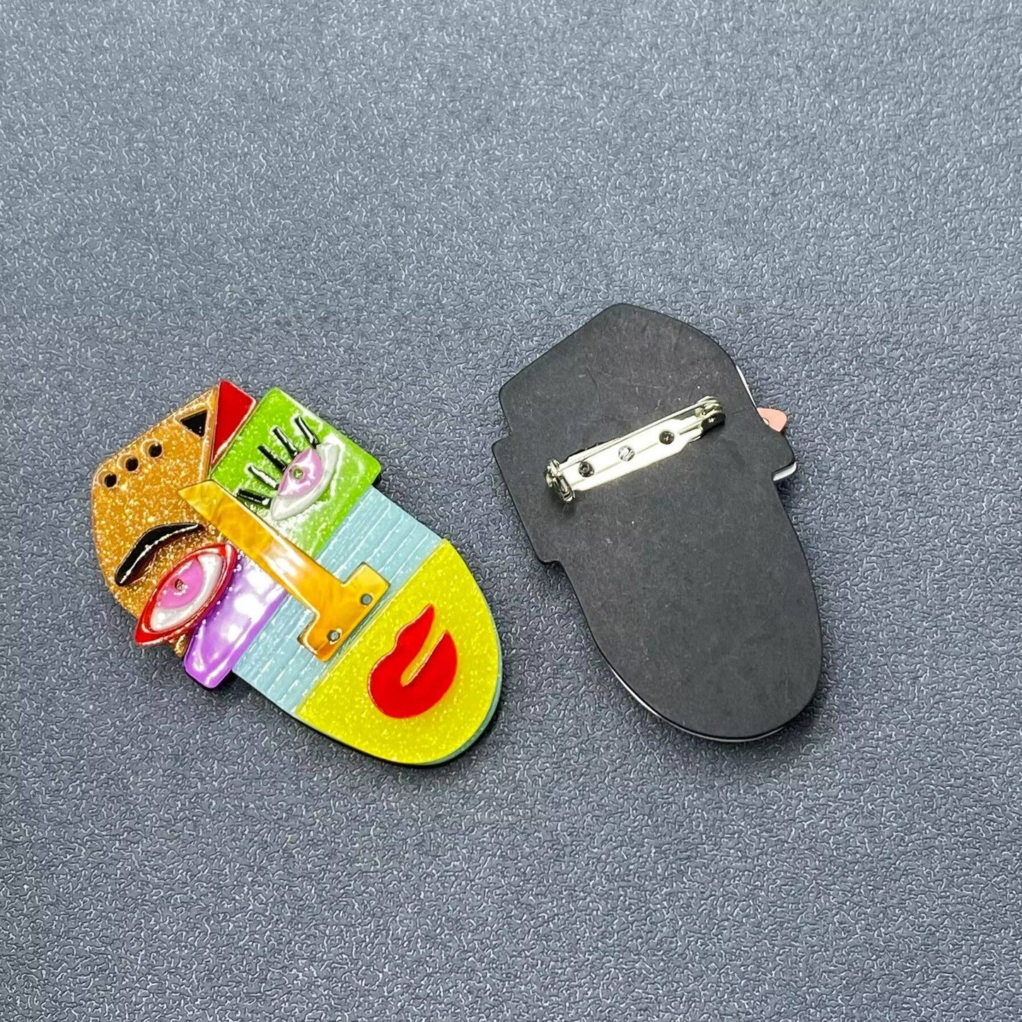 Abstract Face Acrylic Brooch