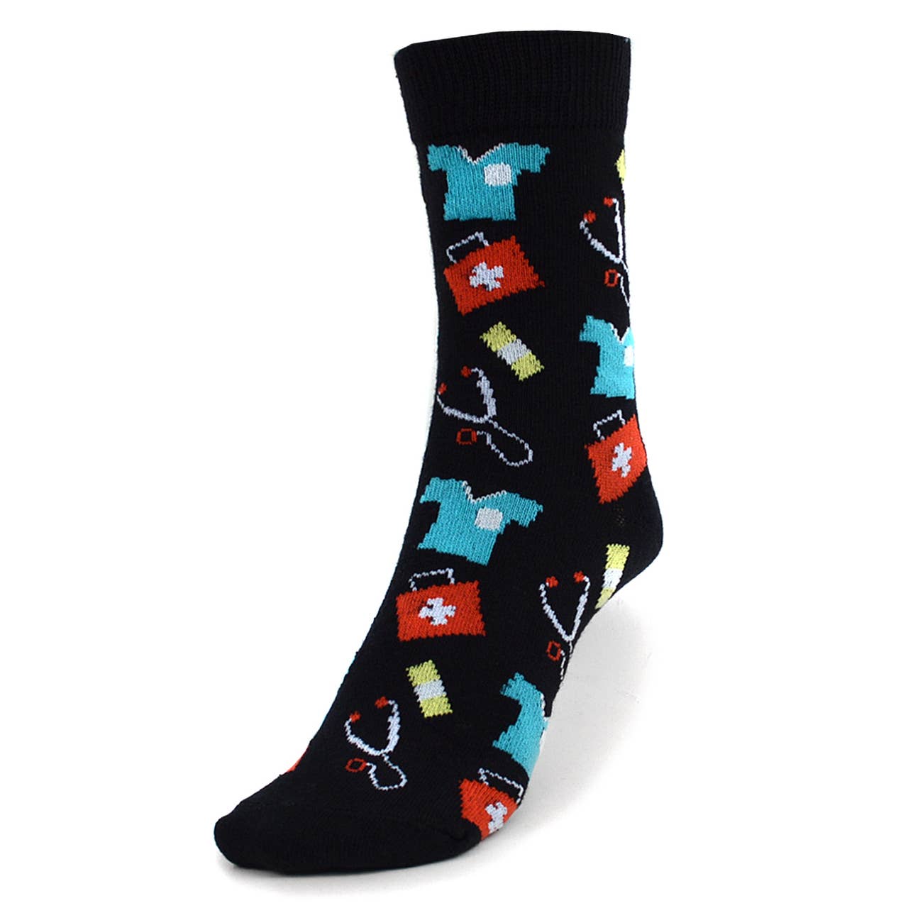 Men's Doctor/Nurse Novelty Socks: BLK / 1 Piece