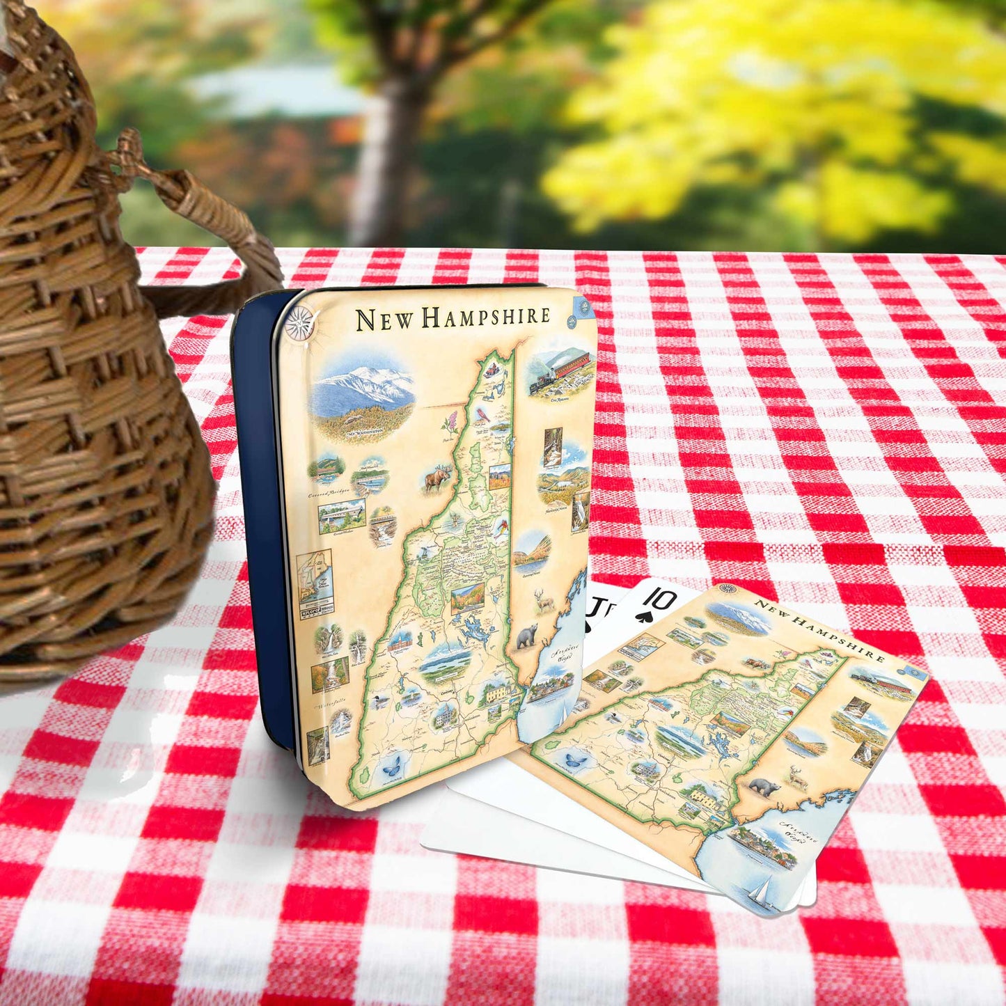 New Hampshire State Map Playing Cards