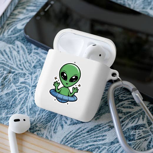 Cute Alien in Saucer Sticker