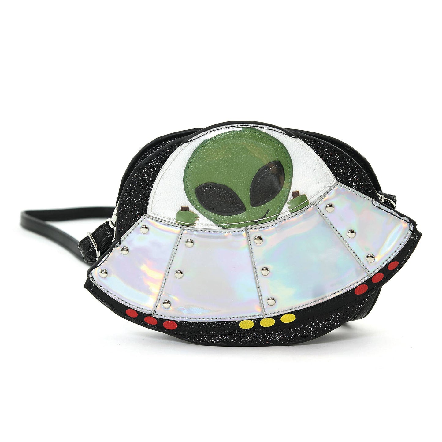 Alien on a Spaceship Crossbody Bag