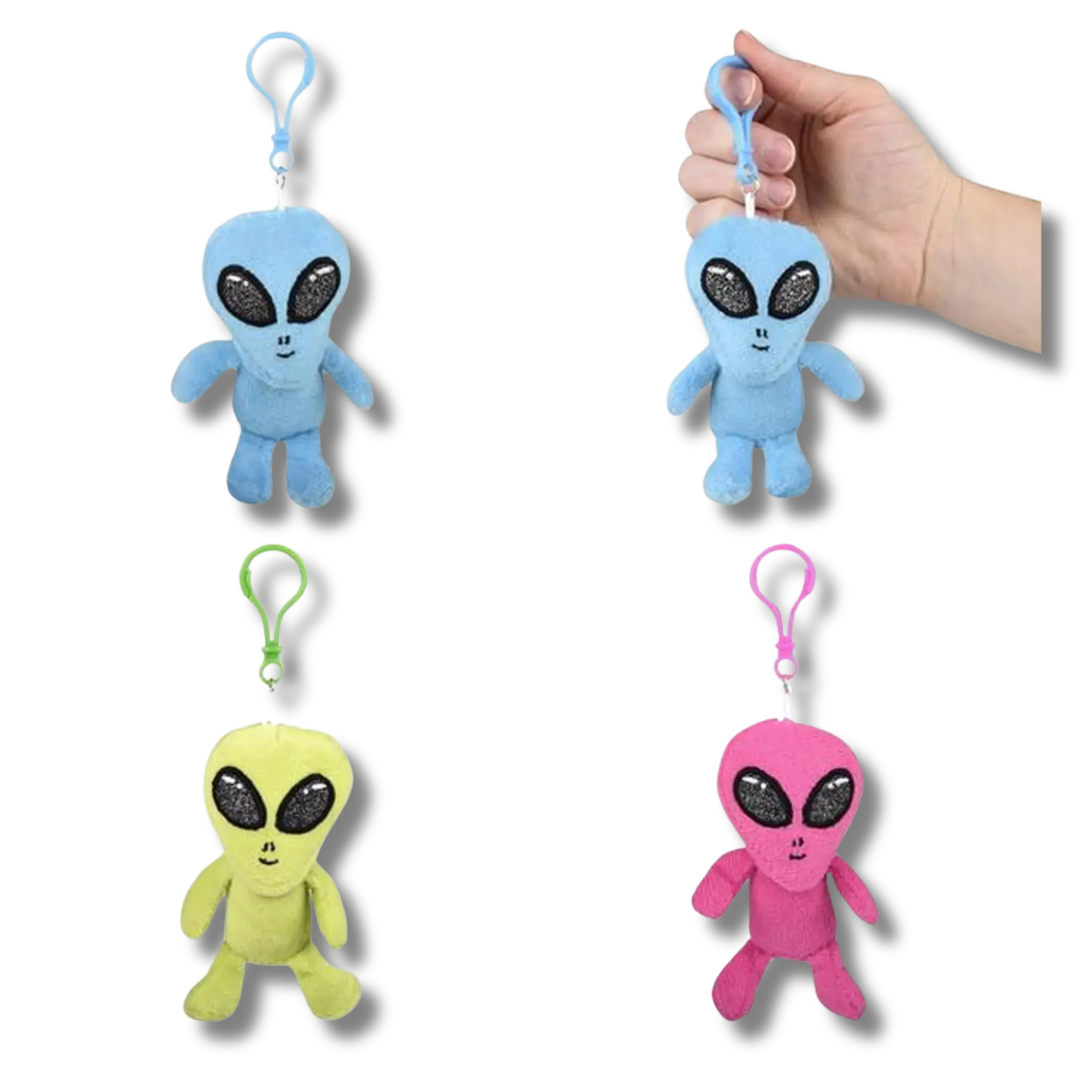 Alien Soft Plush Backpack Keychain Kid Toy- Assorted