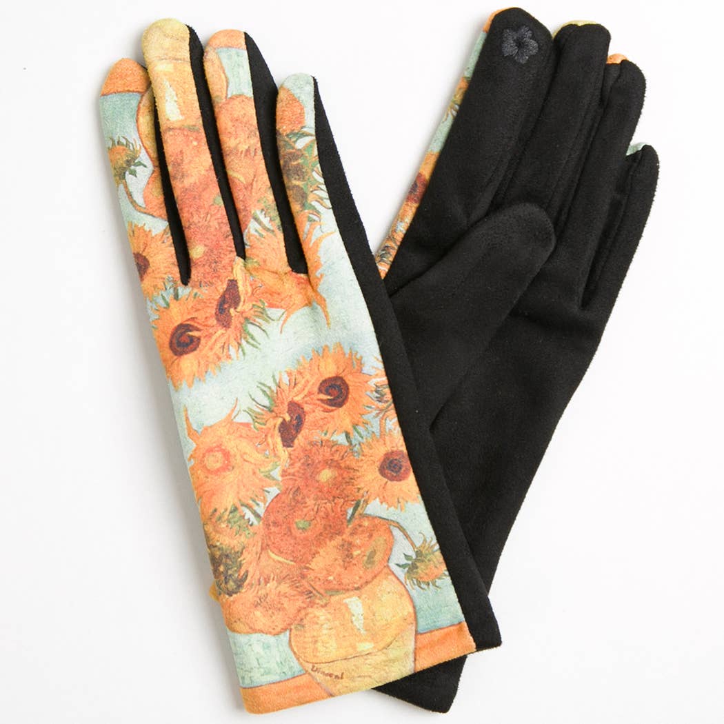 Women's Art Print Design Touch Gloves