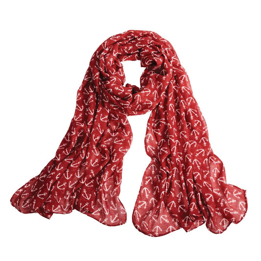 Anchor Scarf Red