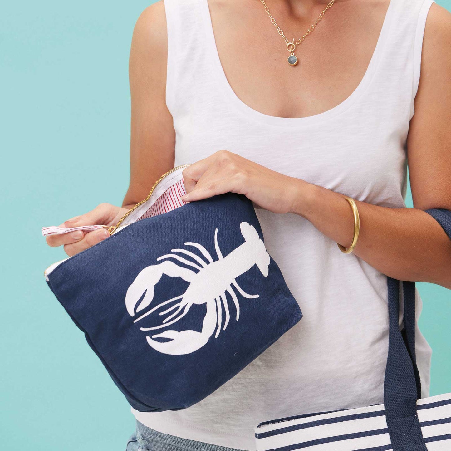 Navy lobster pouch