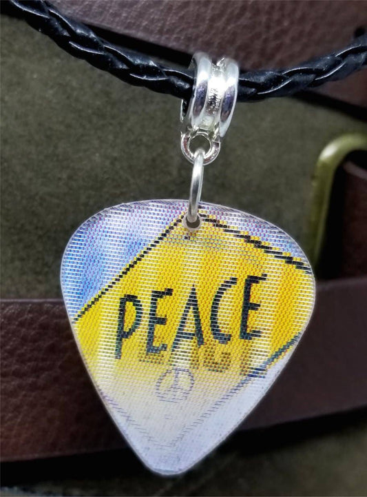 Peace Holographic Guitar Pick Necklace