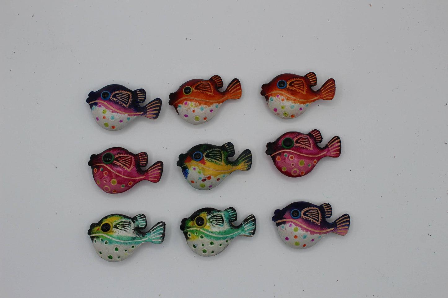 Handmade leather assorted magnet tropical fish