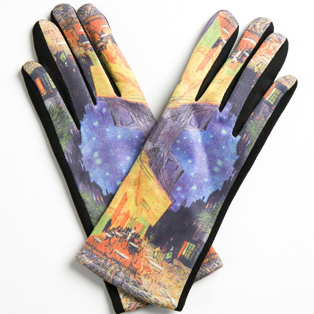 Women's Art Print Design Touch Gloves