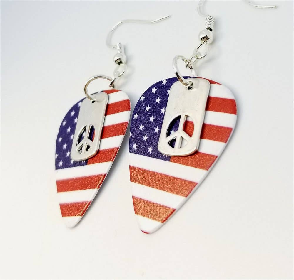 Small Peace Sign Cut Out Charm Earrings