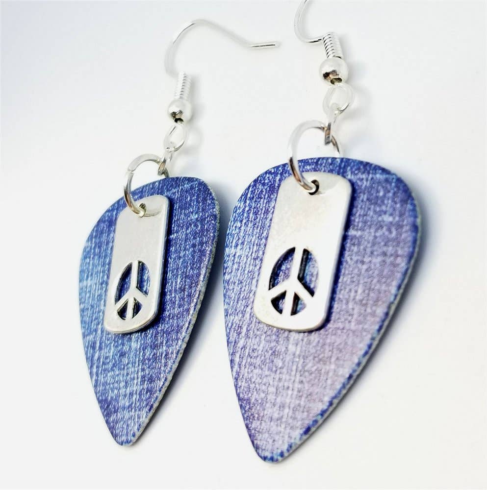 Small Peace Sign Cut Out Charm Earrings