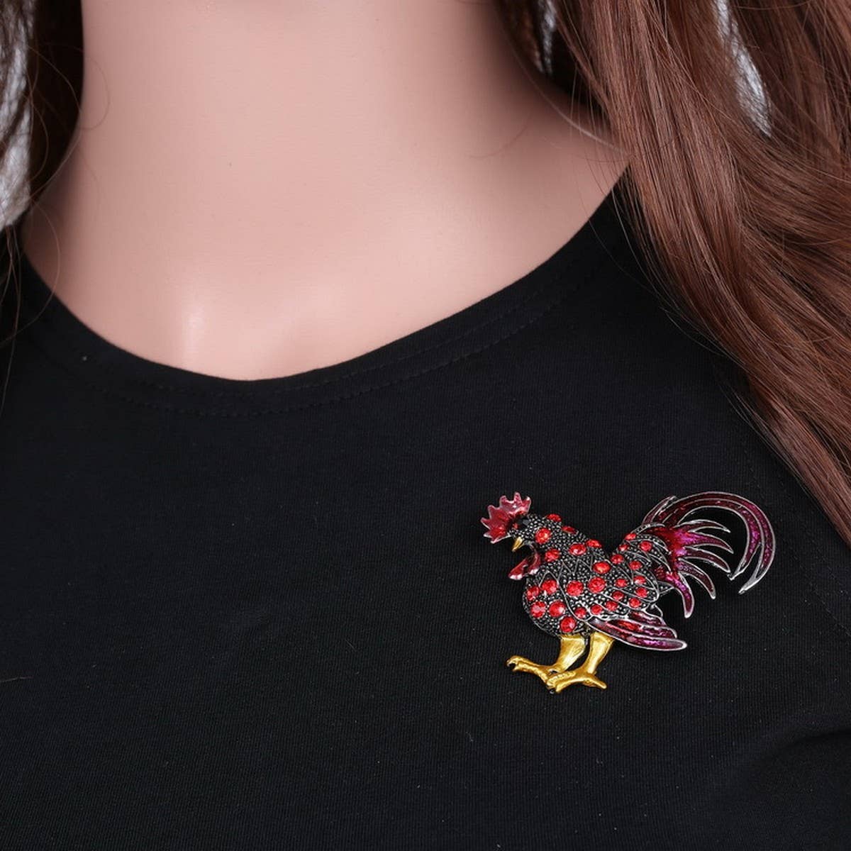 Rooster brooch