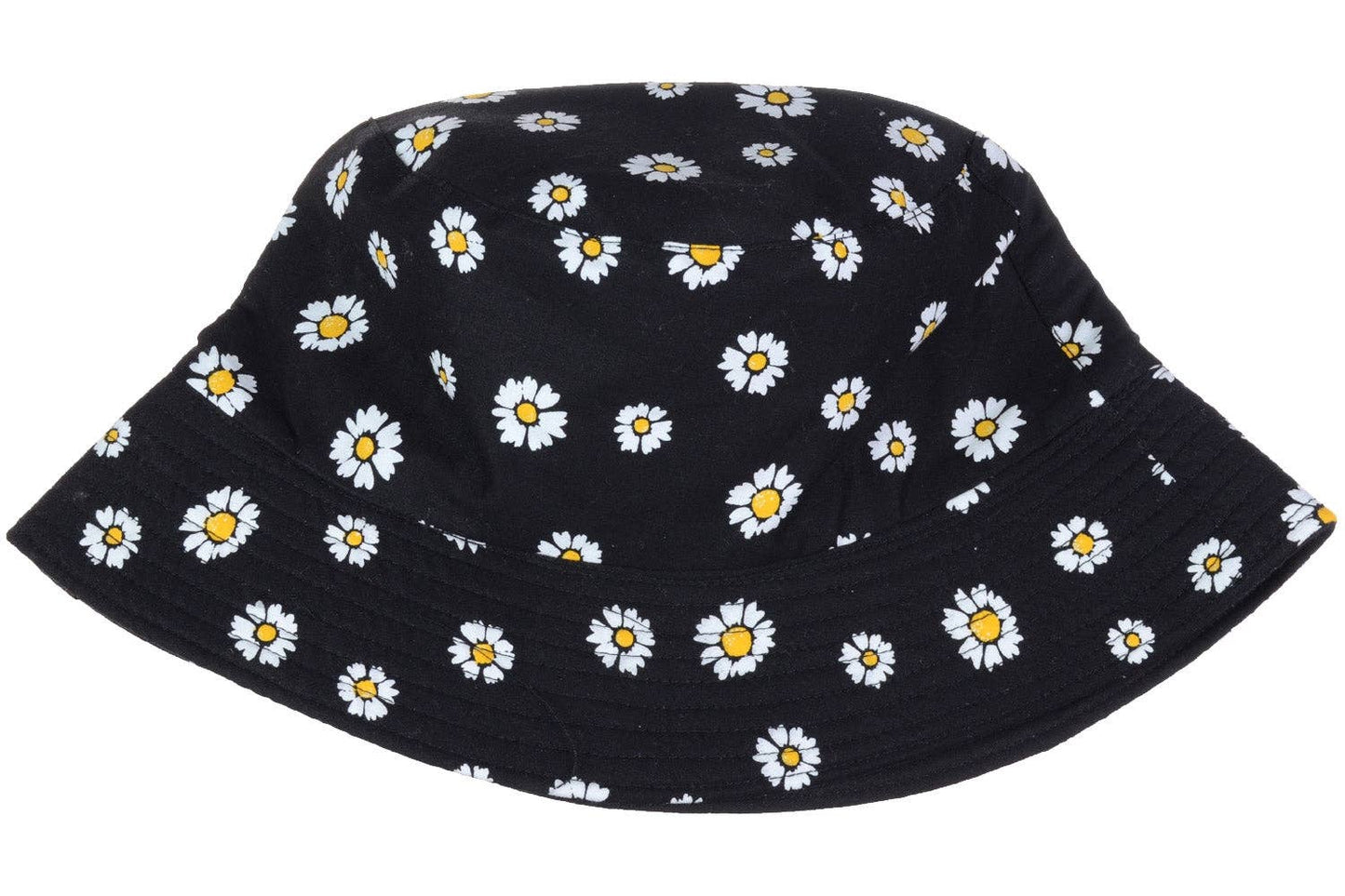 Black daisy bucket hat