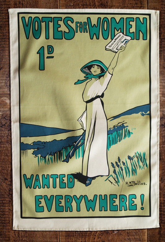 Votes for Women Wanted Tea Towel