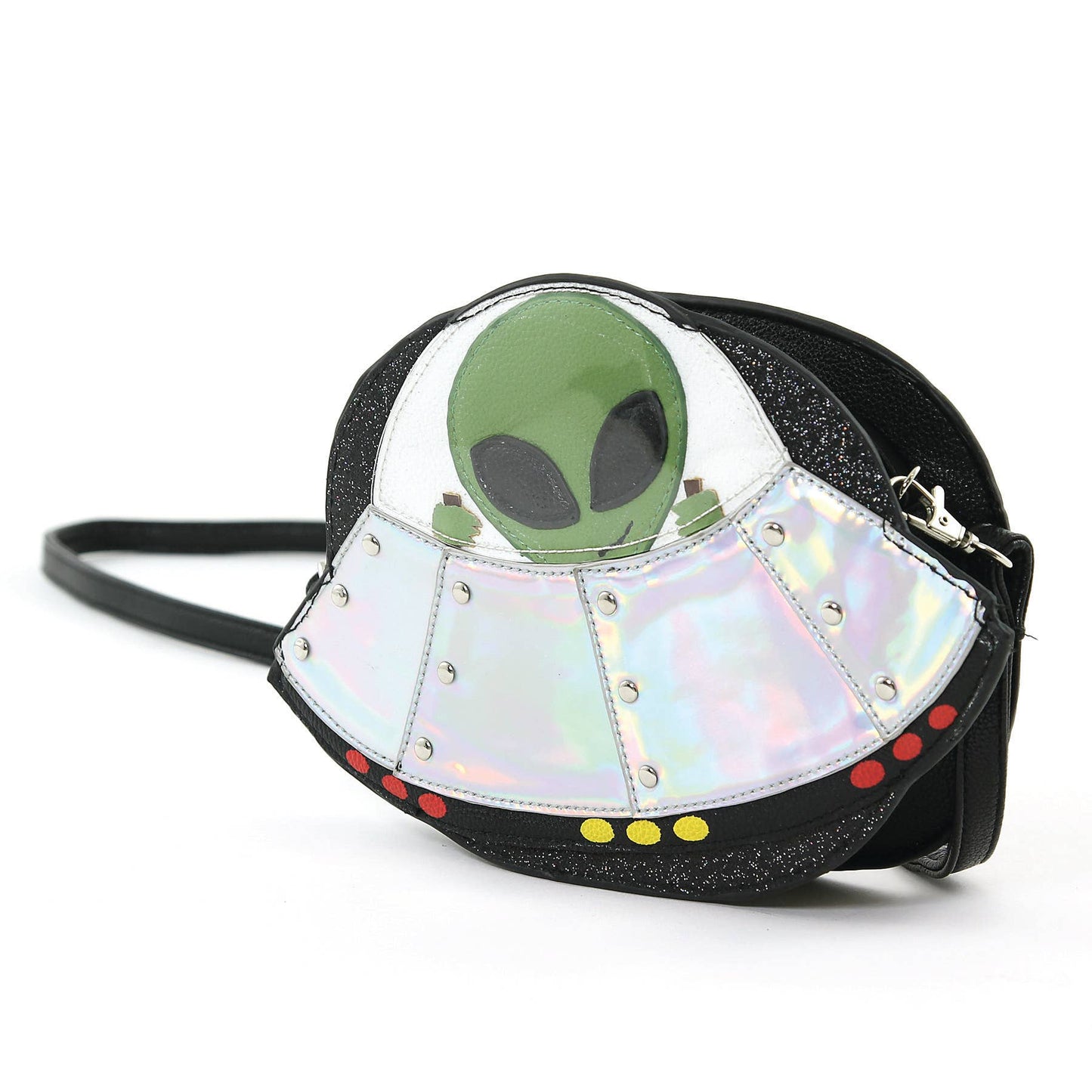 Alien on a Spaceship Crossbody Bag
